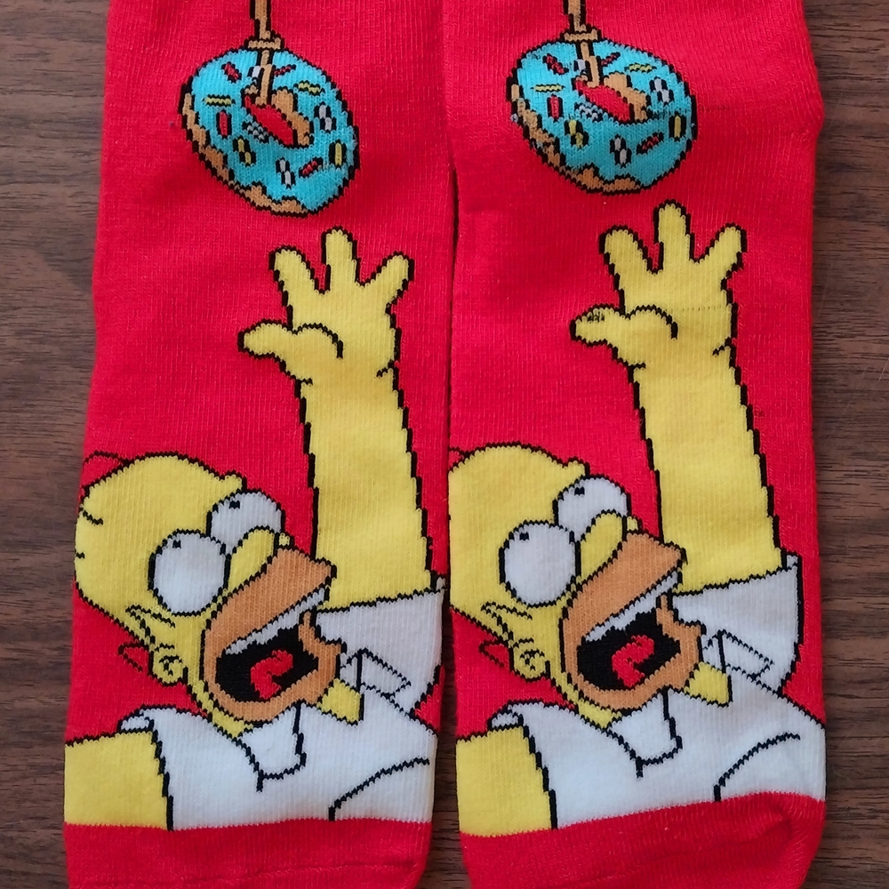 Simpsons Printed Red Ankle Socks 6-11